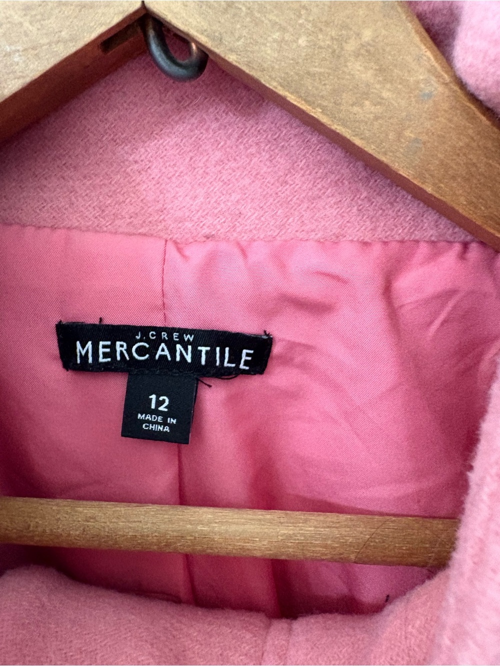 J. Crew Mercantile Pink Wool Stand-Collar Cocoon Coat - Picture 2 of 4